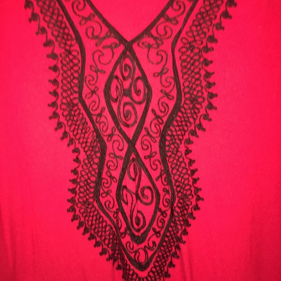 Avenue 22/24 Red Soutache Trim Dress - Picture 2 of 6